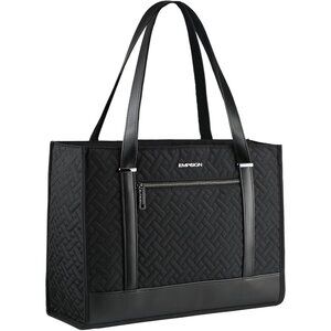 Waterproof Women’s Business Office Bag Quilted Black Laptop Tote Elegant